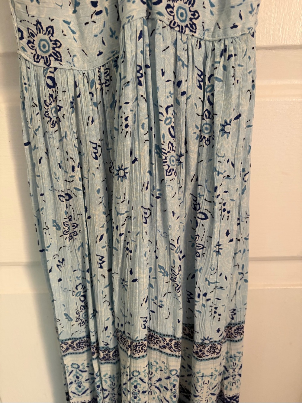 Angie Light Blue and Navy Printed Maxi Dress - Picture 4 of 5